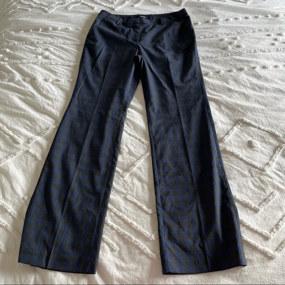 Ellen Tracy Plaid Trousers Pant Bottoms Straight Leg Lightweight Size 8